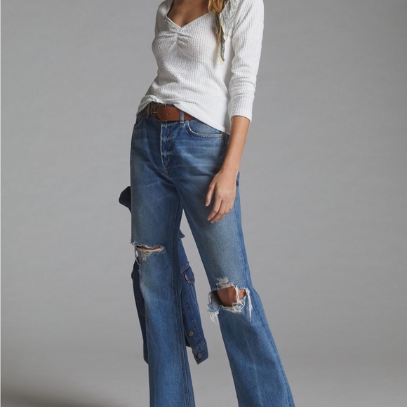 Anthropologie White Textured Blouse - Picture 2 of 11